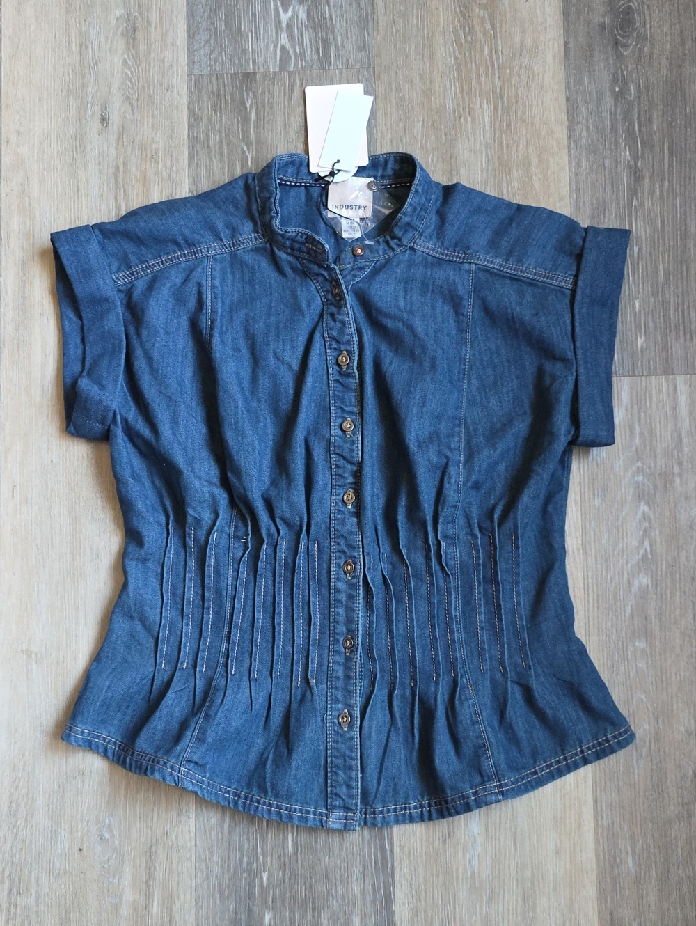 INDUSTRY Indigo Denim Button-Front Women’s Blouse